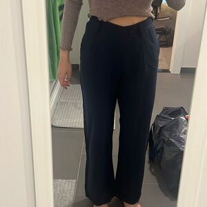 Abercrombie navy blue trousers cross button, size 27